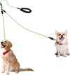 Allecto Plus - Laisse double pour 2 chiens avec fonction pivotante à 360° - Convient aux chiens de petite et moyenne taille jusqu'à 40 kg - Laisse réfléchissante - Poignées rembourrées - Vert 12 mm - Laisse idéale pour les promenades en soirée