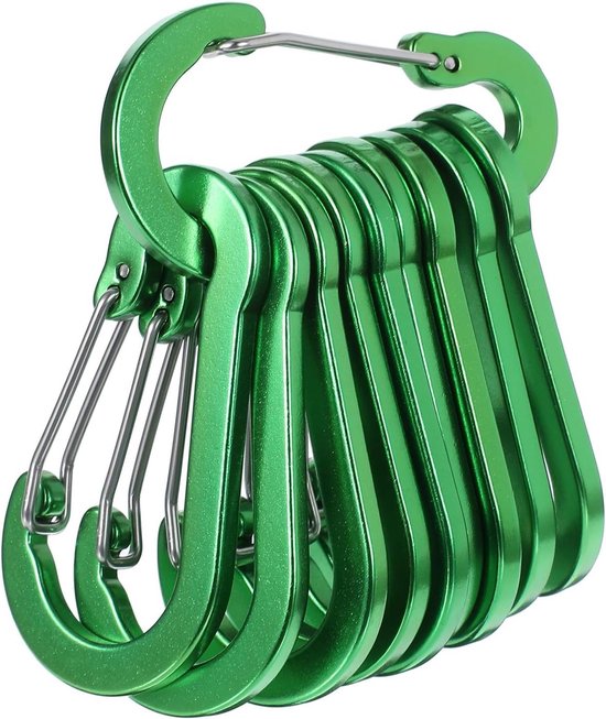 DONQL 4 stuks M6 kleine karabijnhaken van roestvrij staal met een draagvermogen van 135 kg, elegante sleutelhanger, kleine schroefsluiting, voor camping, sleutels, outdoor enz