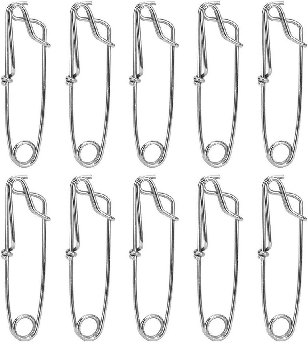 Allecto Plus - RVS Longline Tak Hangers voor Lange Lijn Vissen - 10 Stuks - Visgerei met Snap Clip - Tonijn Klem - 3.9X0.1In