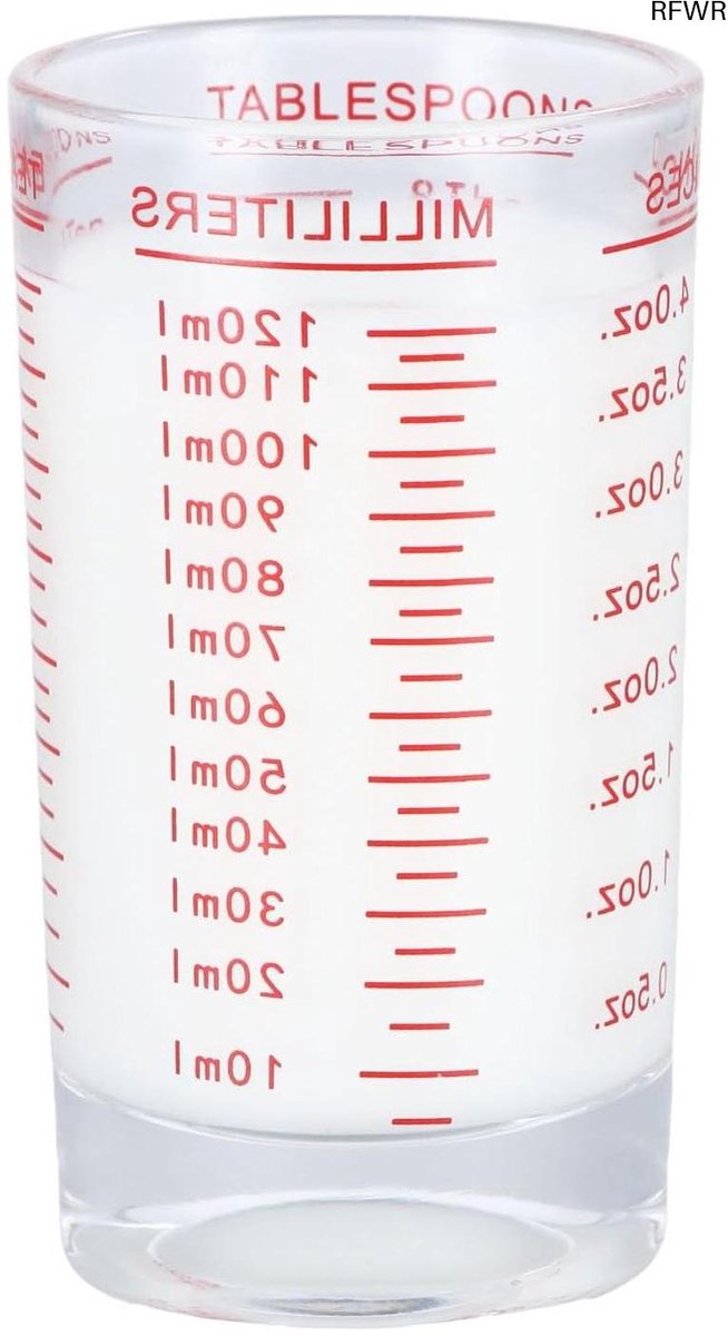 RFWR® Maatbeker met Weegschaal 120 ml voor Cocktails en Dranken