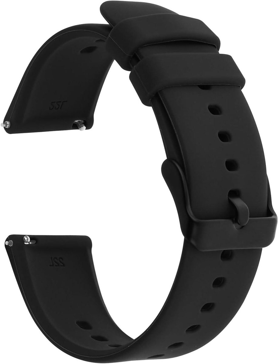 Waterdichte Siliconen Horlogebandjes met Snelsluiting - Zachte Rubberen Vervangende Banden met Zilveren Gesp voor Sport Horloges - Unisex.