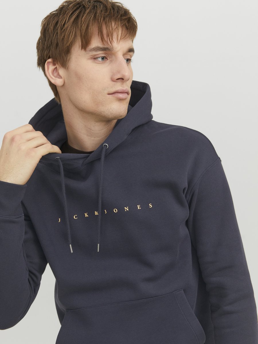 JACK & JONES Star jj sweat hood regular fit - heren hoodie katoenmengsel met capuchon - blauw blauw — afbeelding 5