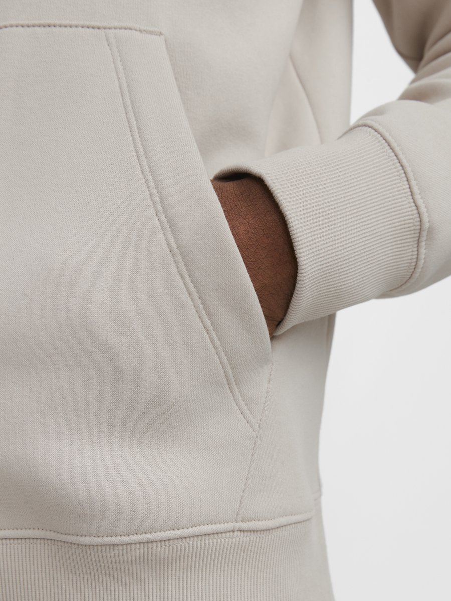 JACK & JONES Star jj sweat hood regular fit - heren hoodie katoenmengsel met capuchon - beige — afbeelding 4