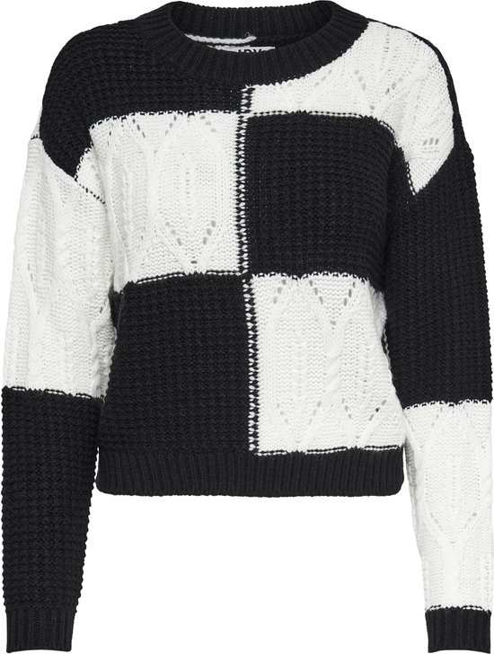 Jacqueline de Yong Pull Jdyjusty L/s Mix Structure Pullover 15276930 Noir/noir / Cl Taille Femme - L