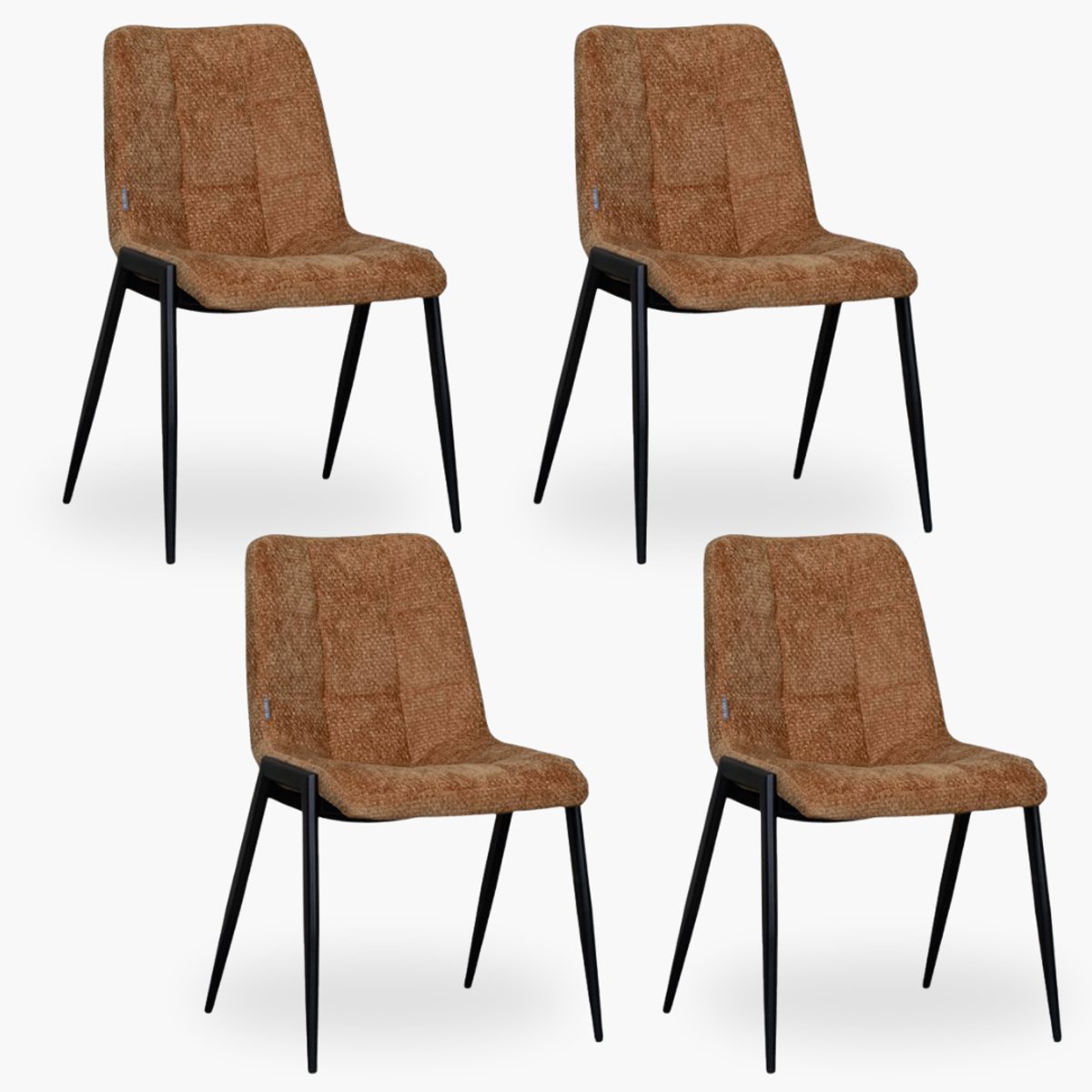4x Eetkamerstoel Isa - Koper Velvet - Set van 4 - Koper