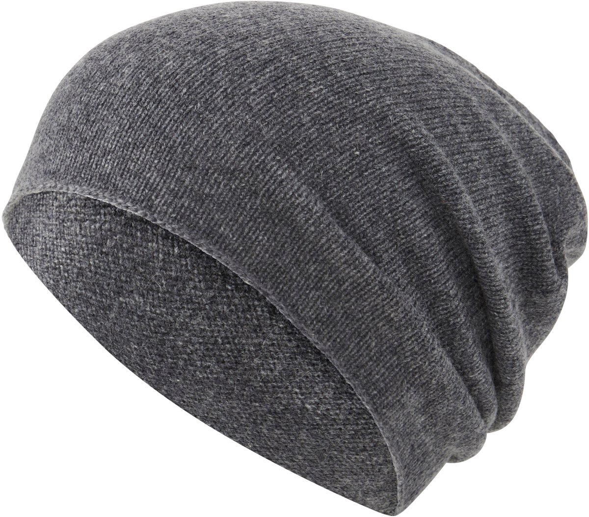 Unisex Beanie sneldrogend warm kasjmier muts unisex dark grey -heather - maat 3278