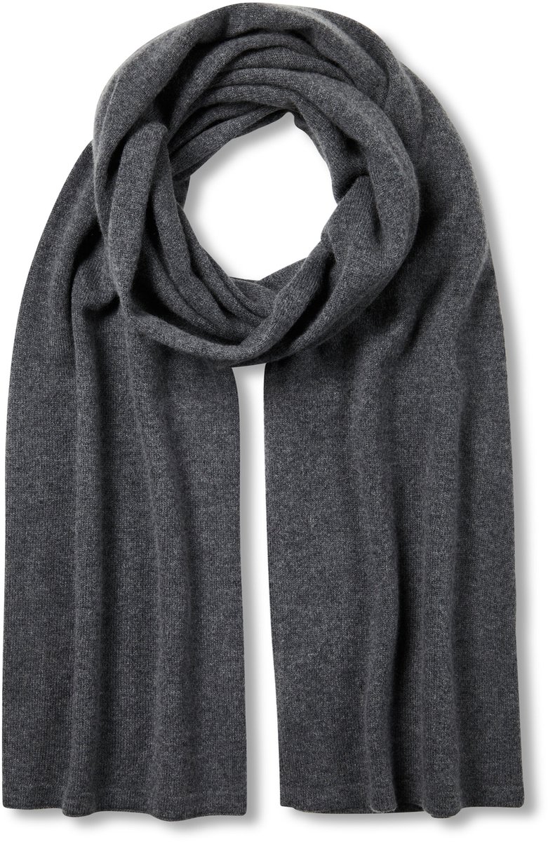 FALKE Basic Fine Knit sneldrogend warm kasjmier wintersjaal unisex grijs - maat ONESIZE