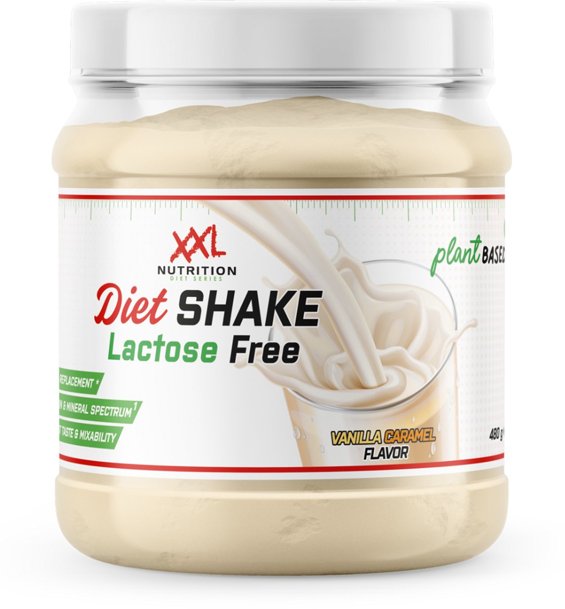 Goedkoopste XXL Nutrition - Vegan Diet Shake - Tot 24,6 Gram Eiwit - Maaltijdshake, Eiwitshake, Maaltijdvervanger, Afvallen - Whey Protein Shake Incl. Vitamines & Mineralen - Vanille Caramel - 480 Gram (8 shakes