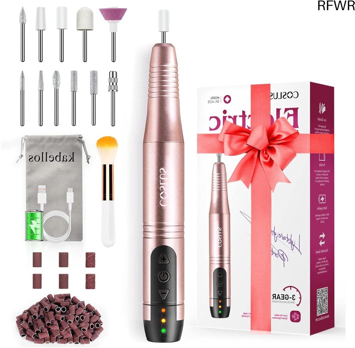 RFWR® Draadloze Draagbare Elektrische Nagelfrees - 11-in-1 Manicure en Pedicure Set