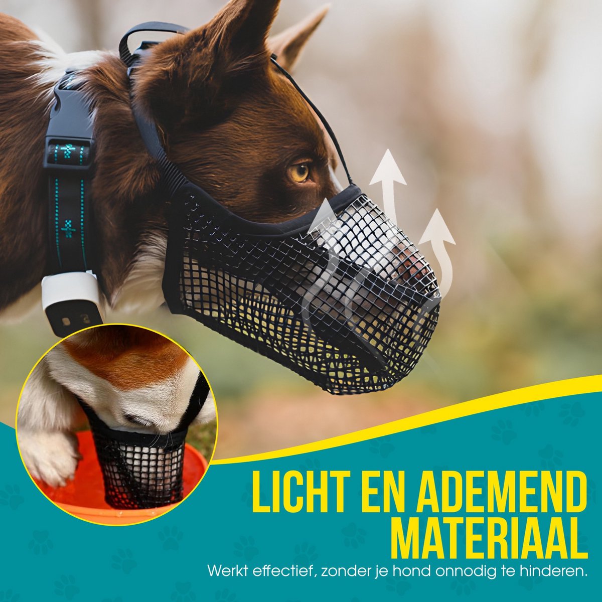 Muselière Respirante Ajustable Pour Chiens - Anti-aboiement Et Anti-morsure - Taille 16-20cm - Pour Jack Russell, Corgi, Shiba Inu