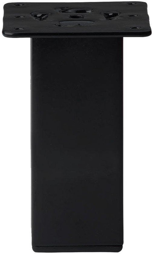 Stalen meubelpoot zwart vierkant 5 bij 5 cm en hoogte 15 cm - Set van 4 stuks