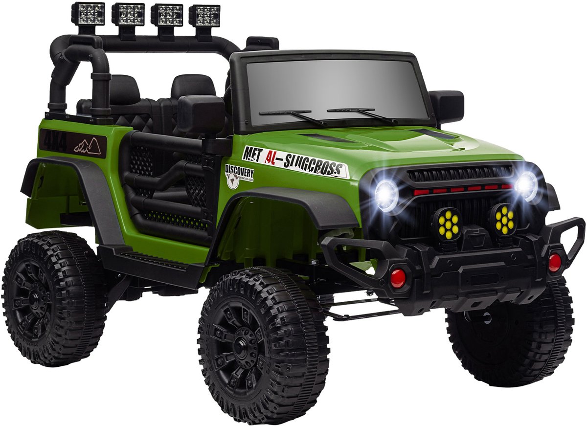 AIYAPLAY-Kinderen?Rijden?Op?Off-road?Speelgoed?Vrachtwagen-PP, metaal-100x63x65cm-Groen