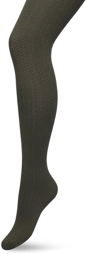 Bonnie Doon Collant Chevron Femme 100 Denier Vert Foncé taille S/M - Collant Chique - Motif Rayures - Bord Large - Comfort - Imprimé Chevron - Rayé - Collant Petit Chevron - Festif - Vert Foncé - Armée - Vert Ivy - BP211908.4