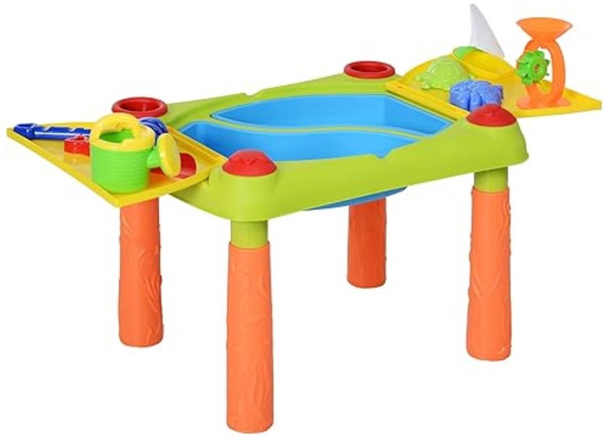 Thuys – Zandtafel – Speltafel – Tafel Strandspeelgoed – 100cm x 55cm x 48cm – Veelkleurig