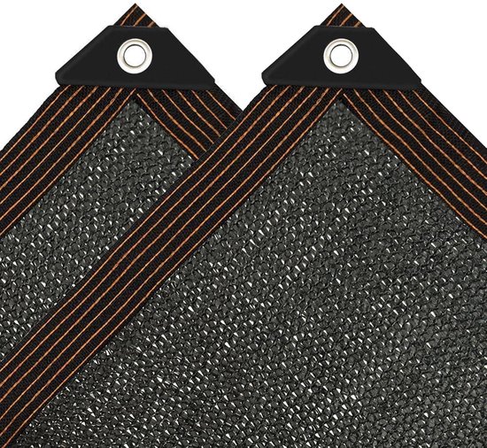 Voile d'ombrage - 90% de protection solaire - 4 x 6 m - noir - tissu