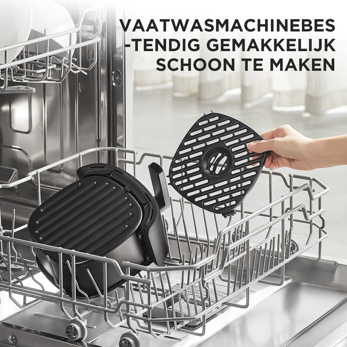 Afbeelding 3 van Midea Air fryer MF-TN20D2 - 2L, 1150 W Airfryer, Frituren zonder olie, Heteluchtfriteuses, Automatische uitschakelfunctie, Olievrij, Gemakkelijk schoon te maken, BPA-vrij, Zwart