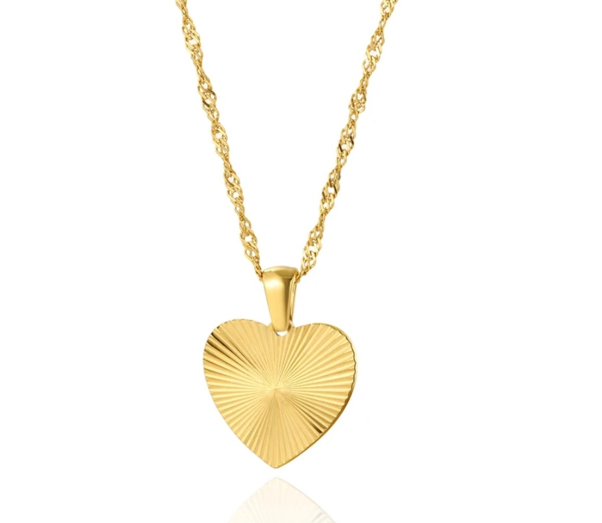 Actie4you® - Ketting Dames – Hartje – Goudkleurig - Verstelbaar – Hartjes Ketting - In Gift box - Streep Hart