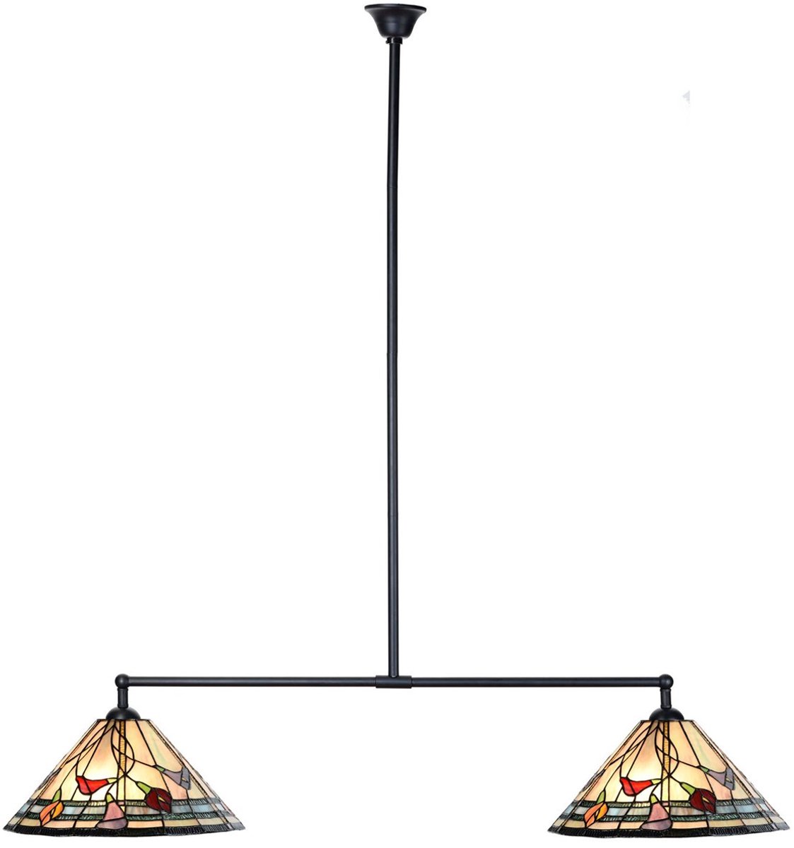 Coloured by Art Tiffany T-lamp 2 lichts Calla - Art Deco Trade Zwart