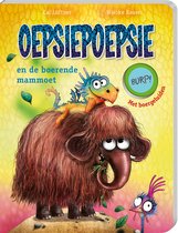 De kaft toont een bruine, harige mammoet met een kleine blauwe draak op zijn rug. Een roze vogel kijkt toe.