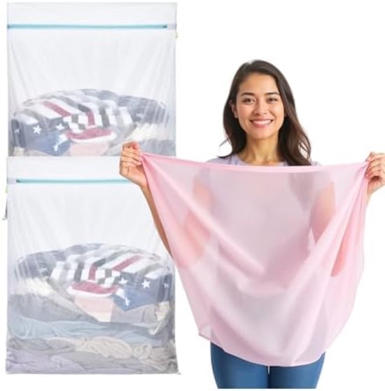 2 Filets à linge XXL Premium , 60 x 90 cm, grands Sacs à linge pour machine à laver, avec fermeture éclair, protègent les Vêtements