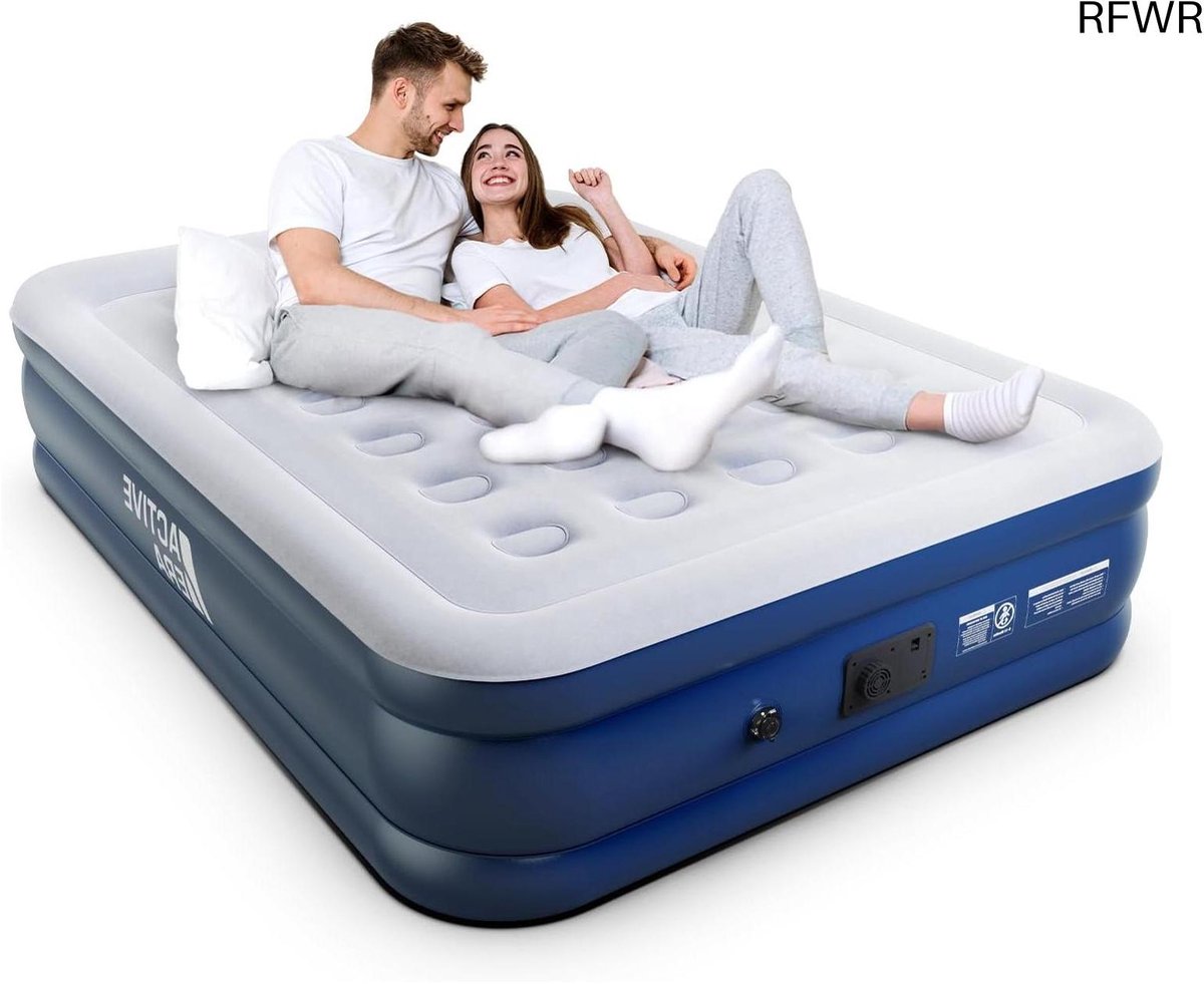 RFWR® Premium 2 Persoons Luchtbed met Ingebouwde Pomp en Geïntegreerd Kussen – Comfortabel en Stevig