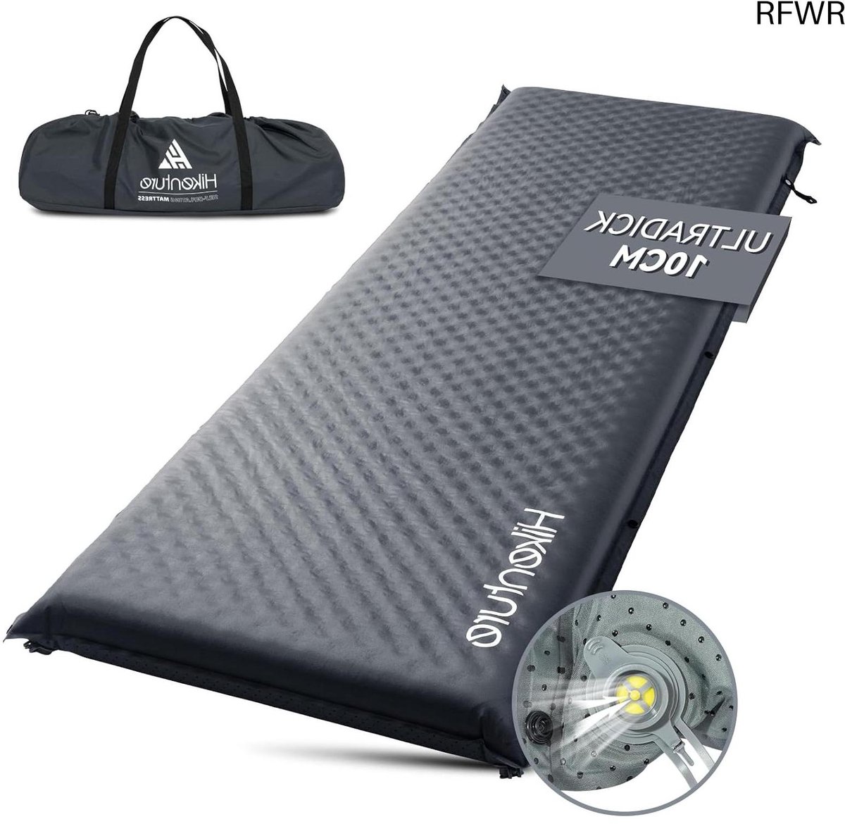 RFWR® Zelfopblazende Campingmatras met Kussen - Ultradik Slaapmat voor Buitenactiviteiten