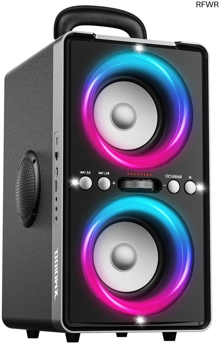 RFWR® Bluetooth luidspreker met 200W, Led-lichtshow, Draadloze TWS-koppeling en Super Bass voor Feest en Outdoor