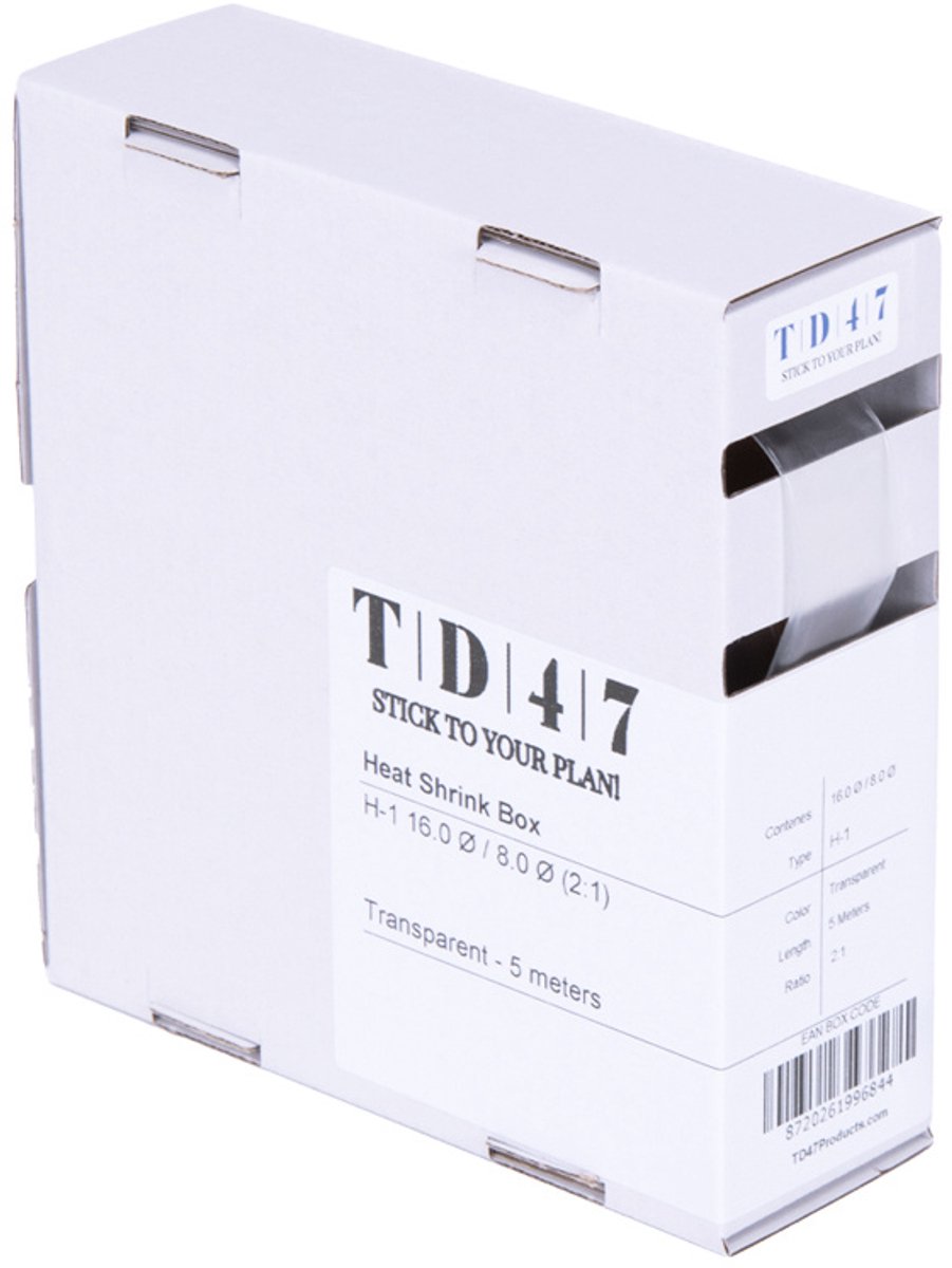 TD47 Krimpkous Box H-1 16.0Ø / 8.0Ø 5m - Transparant