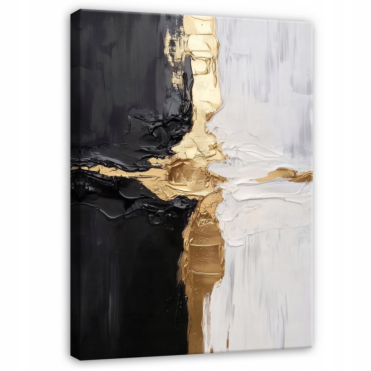 WALLARENA Canvas schilderij - 40x30 cm - abstractie gouden glamour voor slaapkamer, salon, keuken multikleurig