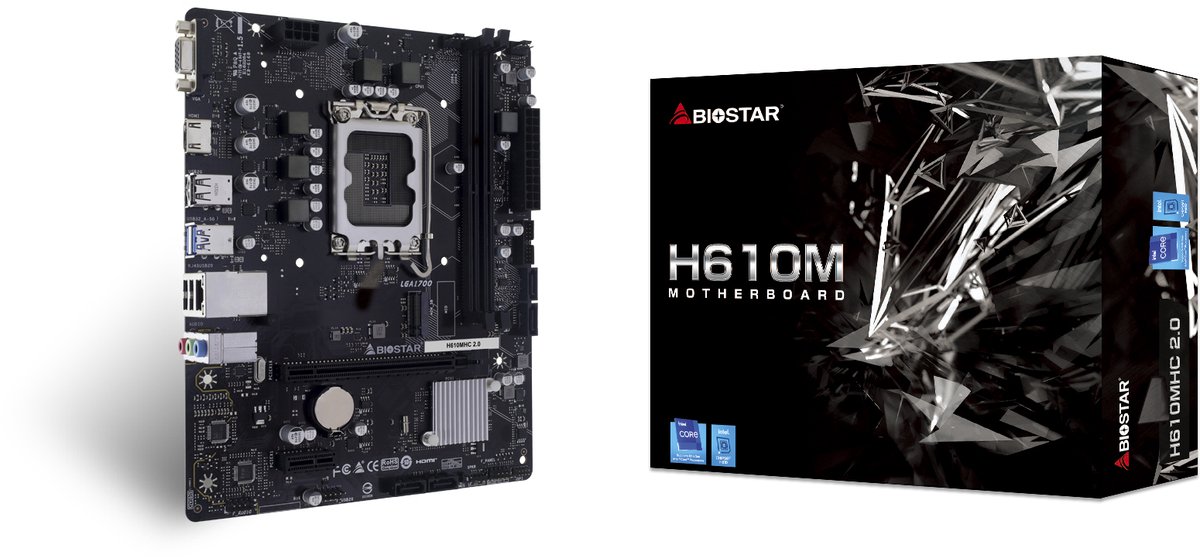 Biostar H610Mhc 2.0 Moederbord Intel H610 Lga 1700 Micro Atx