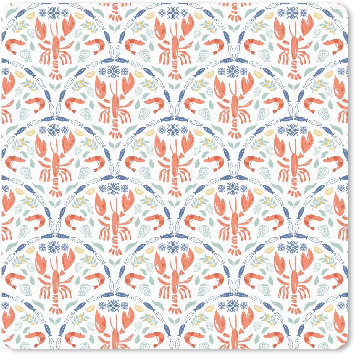Muismat 30x30 cm - Mousepad Sfeer - Oranje - Blauw - Groen - Muismatten
