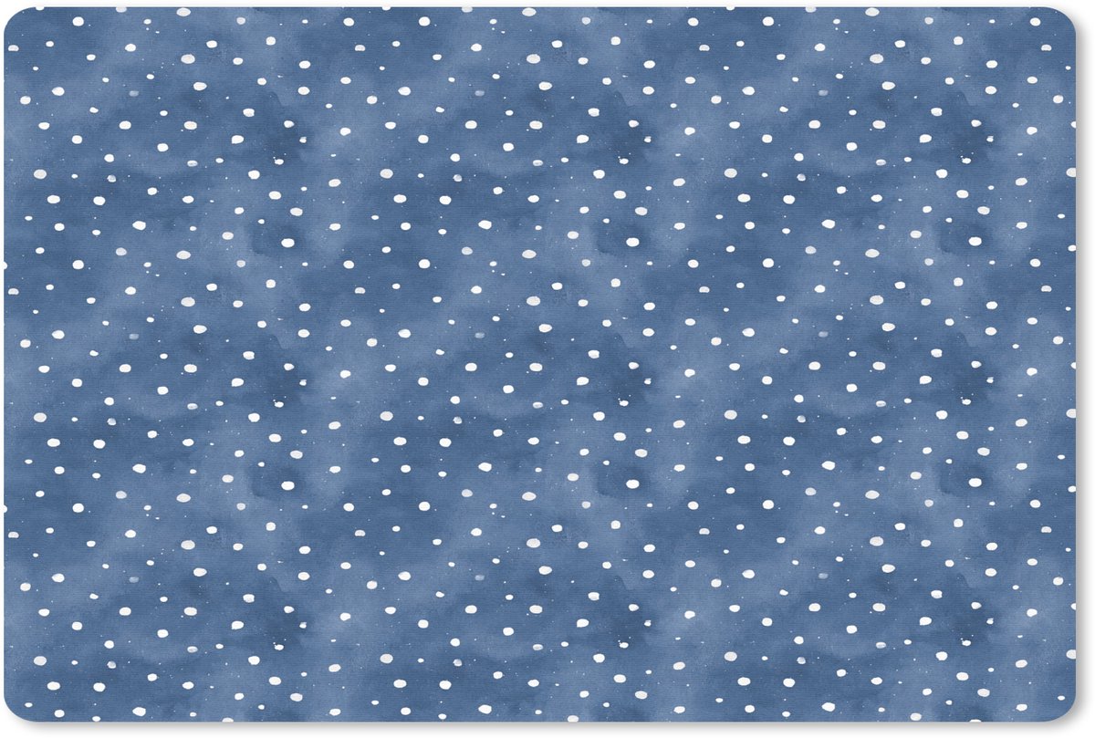 Muismat 27x18 cm - Mousepad Frans - Citroen - Stippen - Wit - Blauw - Muismatten