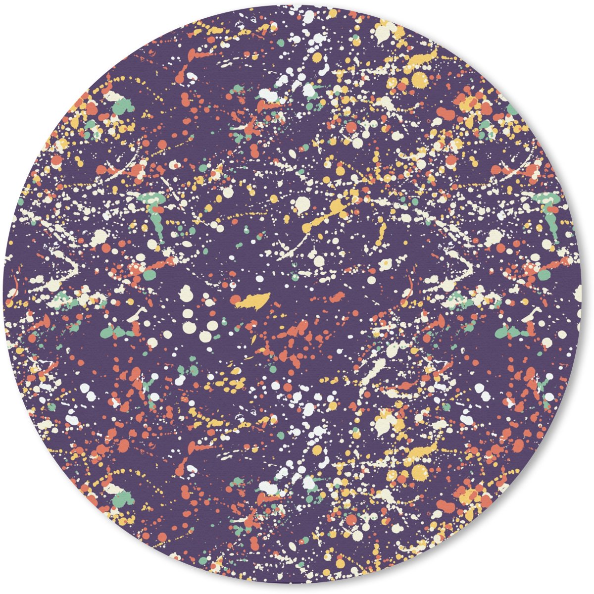 Muismat rond 50x50 cm - Mousepad Spat - Abstract - Stippen - Ronde muismatten
