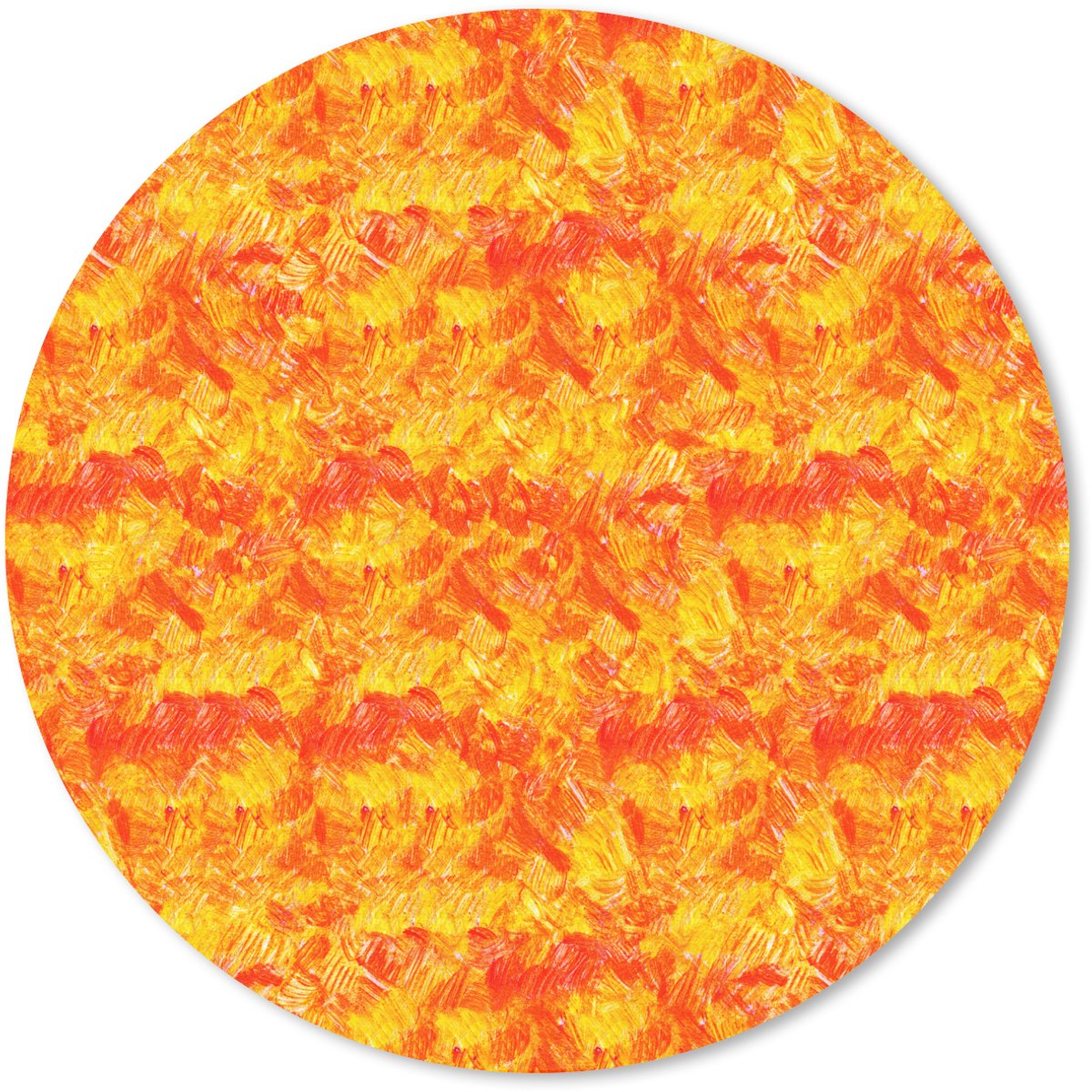 Muismat rond 40x40 cm - Mousepad Verf - Oranje - Geel - Ronde muismatten
