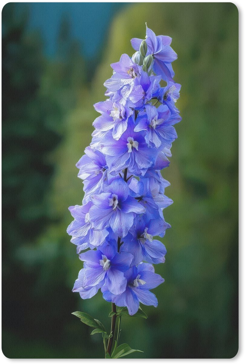 Muismat 18x27 cm - Mousepad Bloemen - Blauw - Dennenboom - Muismatten