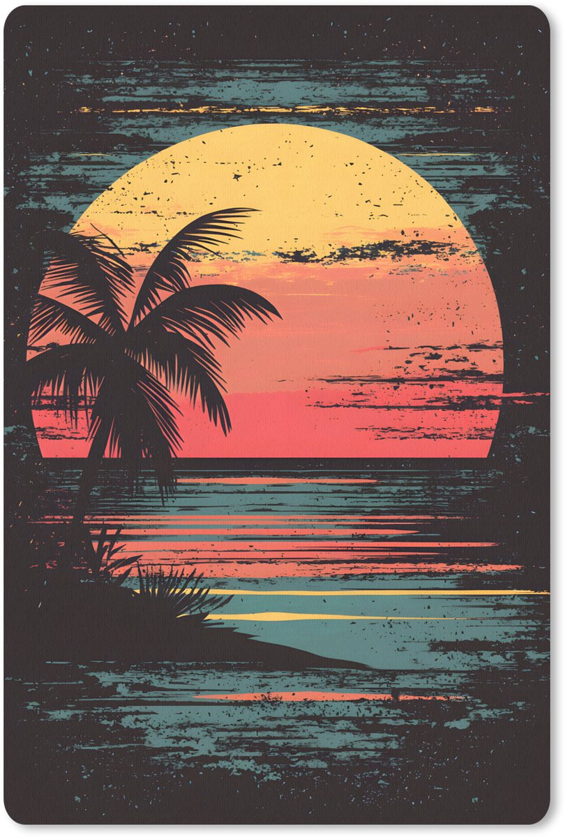 Muismat 18x27 cm - Mousepad Strand - Minimalistisch - Zon - Oranje - Muismatten