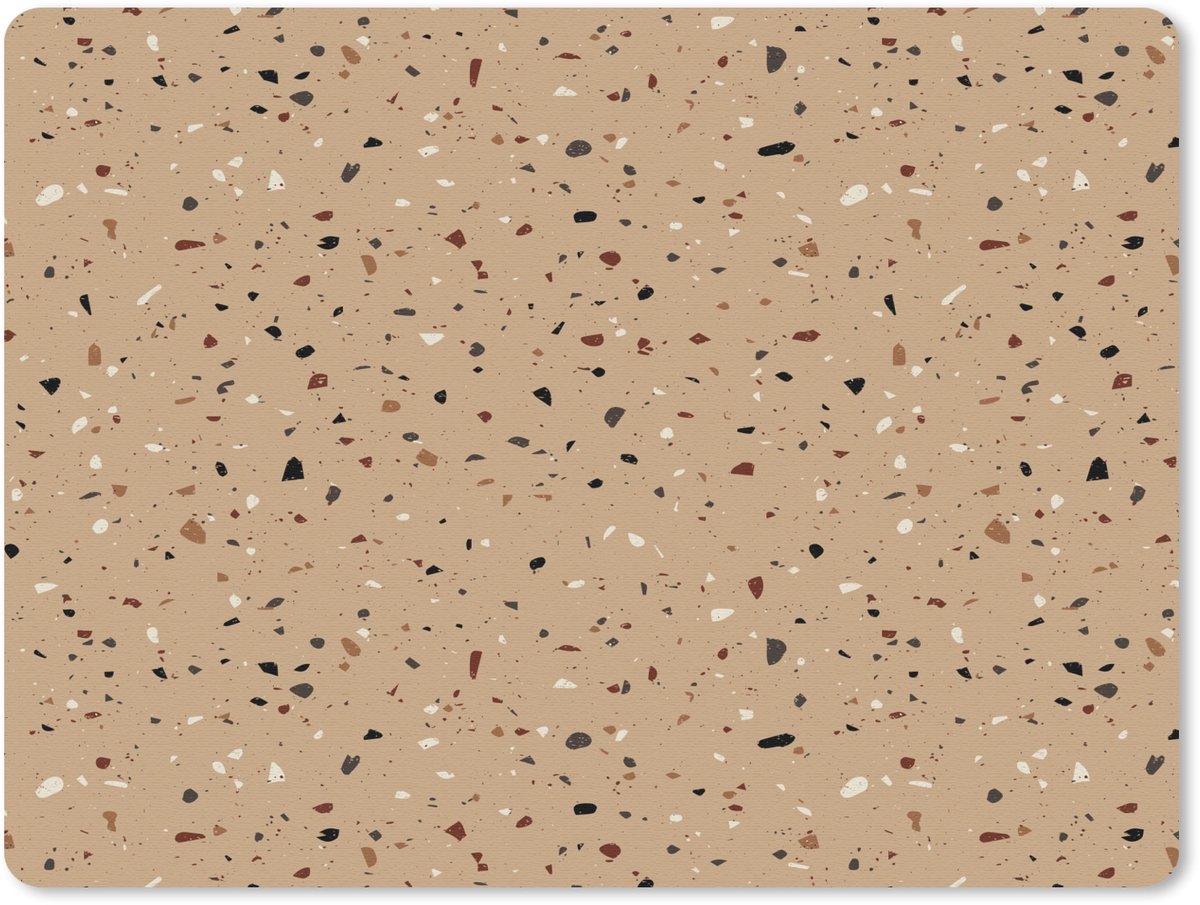 Muismat 23x19 cm - Mousepad Terrazzo - Patroon - Beige - Muismatten