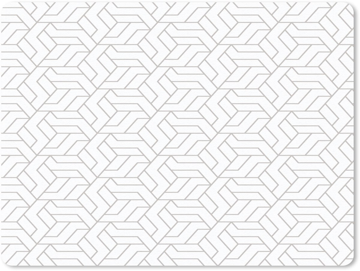 Muismat 23x19 cm - Mousepad Grafisch - Patroon - Modern - Hexagon - Muismatten