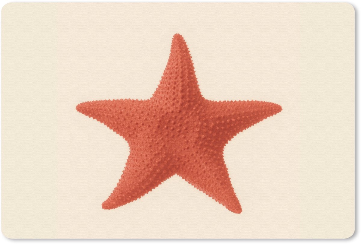 Muismat 27x18 cm - Mousepad Zeester - Bobbels - Rood - Muismatten