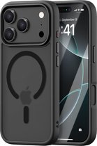 iDenn hoesje voor iPhone 17 Pro Max Mat Transparant Zwart geschikt voor MagSafe
