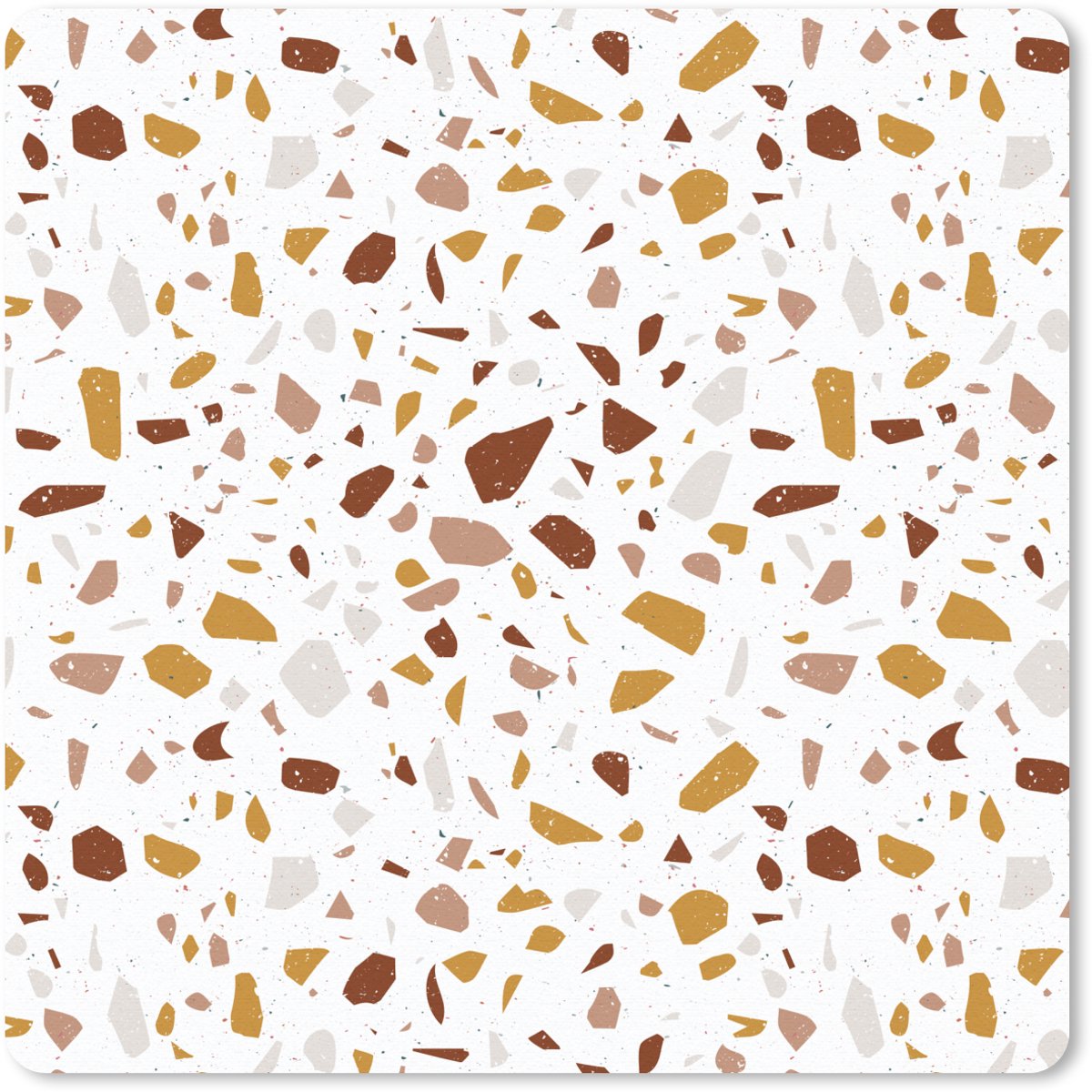 Muismat 30x30 cm - Mousepad Terrazzo - Patroon - Wit - Urban - Muismatten