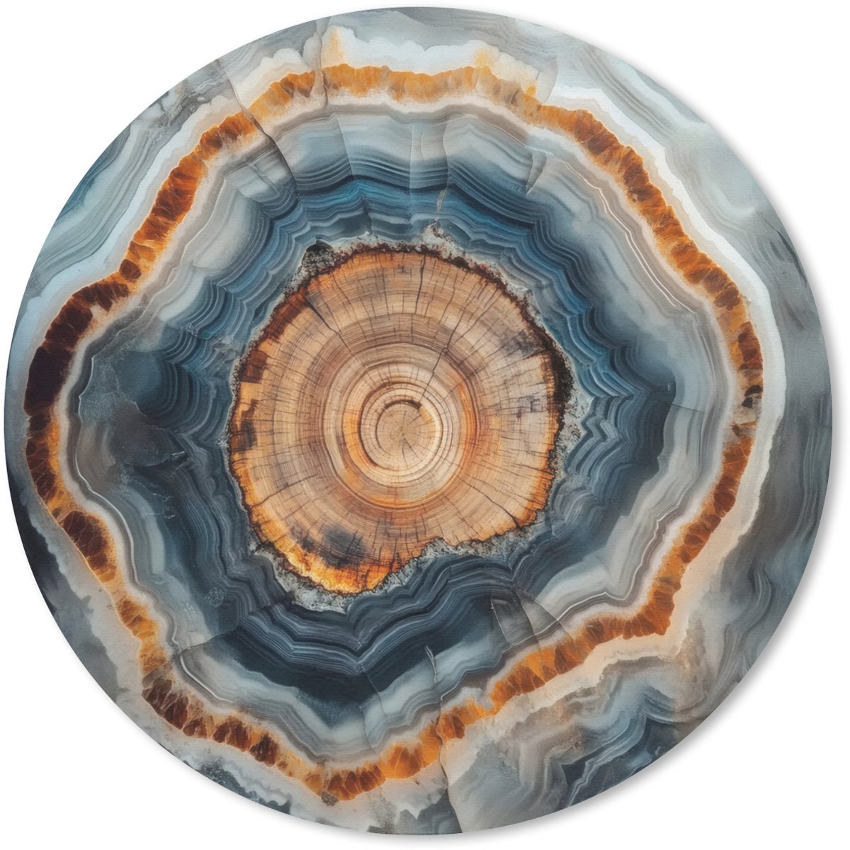 Muismat rond 50x50 cm - Mousepad Cirkel - Ringen - Steen - Tinten - Ronde muismatten