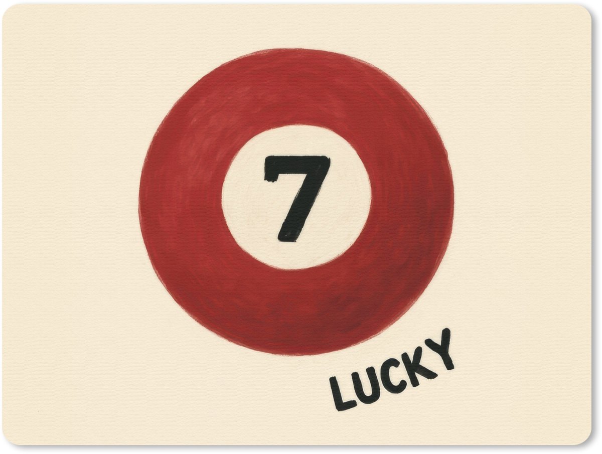 Muismat 23x19 cm - Mousepad Cirkel - Zeven - Lucky - Rood - Muismatten
