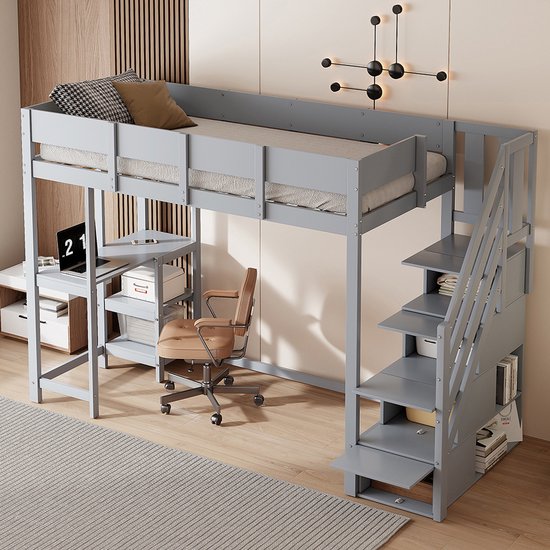 Komhtom Multifunctioneel stapelbed met opbergruimte Hoogslaper ...