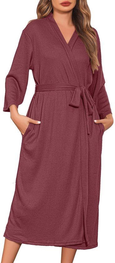 Balticbloom yüksek kalite Waffle keten Robe Kimono Spa Sauna banyo elbisesi ev v
