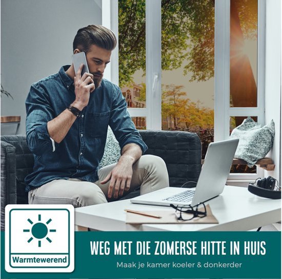 Foliflex Tintfolie 100 x 152 cm - Privacy Folie - Anti inkijk raamfolie - Zonwerend en Isolerend - Donker