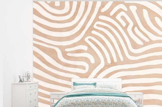 Behang - Fotobehang Beige - Aardspatroon - Breedte 275 cm x hoogte 220 cm