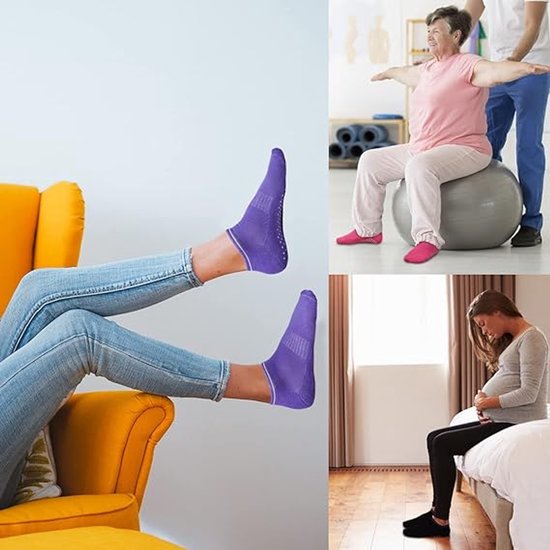 Yoga Sokken - Antislip Sportsokken 4-delig - Voor Yoga/Pilates/Ballet - Damesmaat 38-40 - 4 Kleuren van Merkloos — afbeelding 2