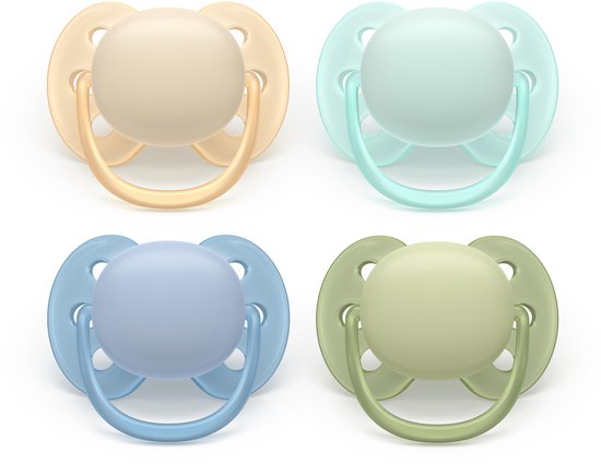 Philips Avent Ultra Soft - Superzachte siliconen fopspeen (0-6 mnd) - Voor gevoelige huid - 4 stuks - SCF091/50 van Philips Avent — afbeelding 2