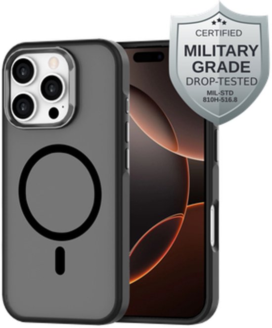 Just in case Apple iPhone 16 Pro Back Cover met MagSafe en Valbescherming Zwart